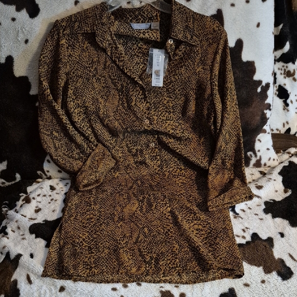 Investments Brown Snake Print Dress - Picture 7 of 9